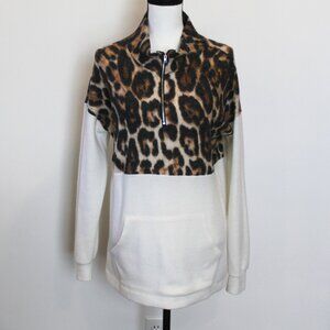 White Birch Half Zippered Pullout Animal Print/Cream Sz Medium